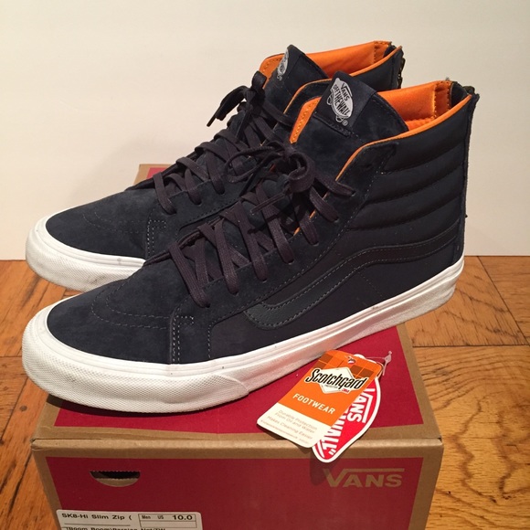navy and orange vans
